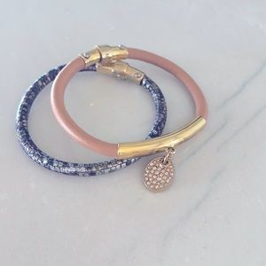 Set of two leather bracelets